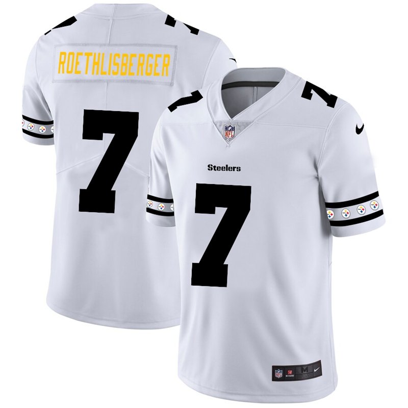 Pittsburgh Steelers #7 Ben Roethlisberger Nike White Team Logo Vapor Limited NFL Jersey - PSJ520