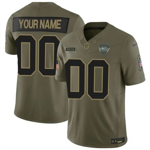 Olive New York Jets Active Player Custom 2025 F.U.S.E. Salute to Service Limited Stitched Football Jersey - NYJ22