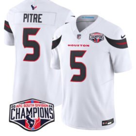 White Houston Texans #5 Jalen Pitre F.U.S.E. 2024 AFC South Division Champions Vapor Limited Stitched Football Jersey - HTJ25