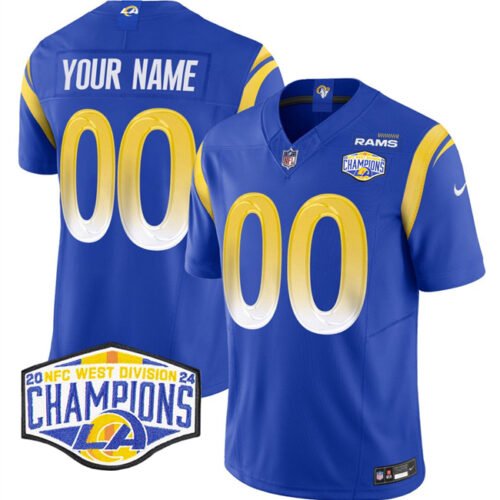 Blue Los Angeles Rams Active Player Custom 2024 NFC West Champions F.U.S.E. Vapor Untouchable Stitched Football Jersey - LAR87