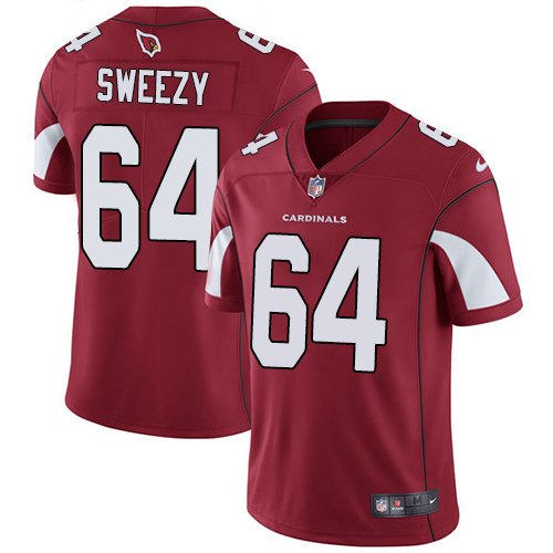 Nike Cardinals #64 J.R. Sweezy Red Team Color Stitched NFL Vapor Untouchable Limited Jersey - ACJ310