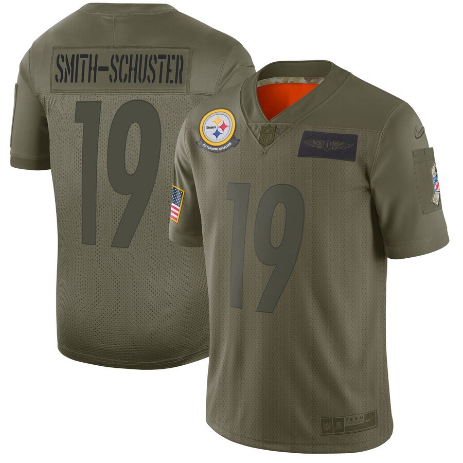 Nike Steelers #19 JuJu Smith-Schuster Camo Stitched NFL Limited 2019 Salute To Service Jersey - PSJ340