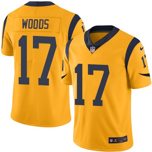 Nike Rams #17 Robert Woods Gold Stitched NFL Limited Rush Jersey - LAR528