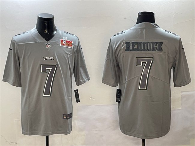 Grey Philadelphia Eagles #7 Haason Reddick 2025 Super Bowl LIX Patch Atmosphere Fashion Vapor Untouchable Limited Stitched Football Jersey - PEL53