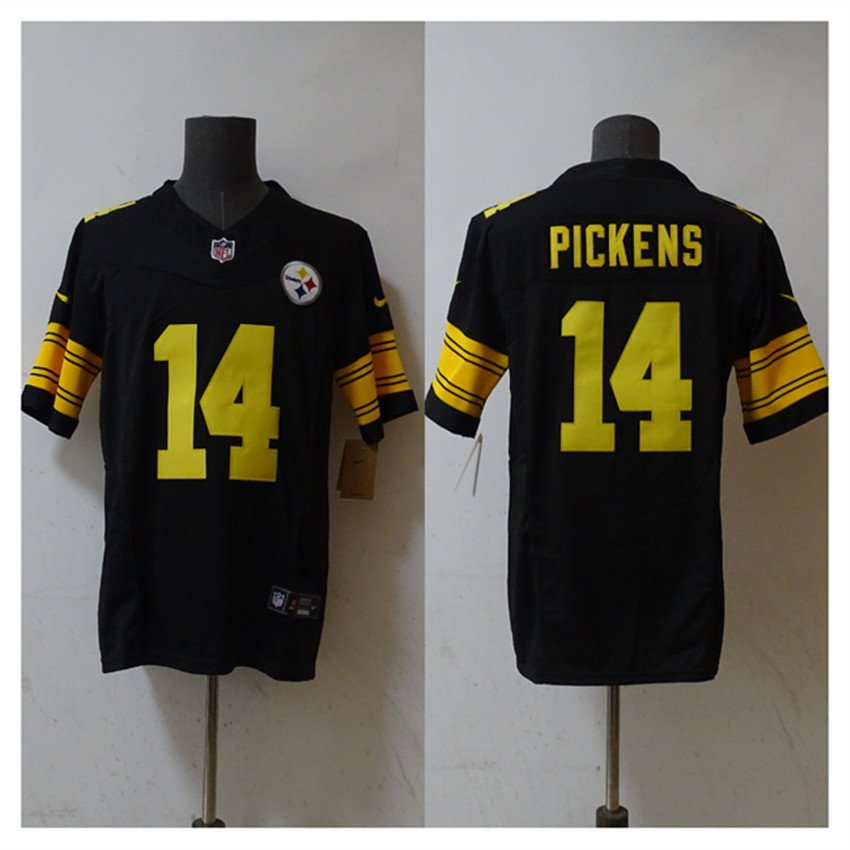 Black Pittsburgh Steelers #14 George Pickens 2023 F.U.S.E. Vapor Untouchable Color Rish Limited Jersey - PSJ69