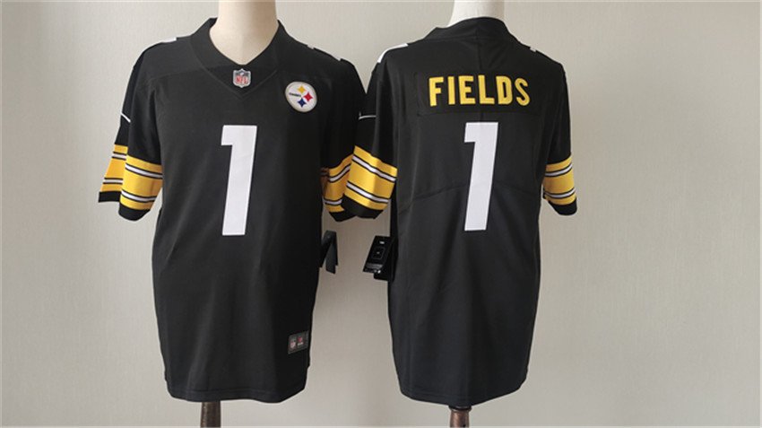 Black Pittsburgh Steelers #1 Justin Fields Vapor Untouchable Limited Stitched Jersey - PSJ231
