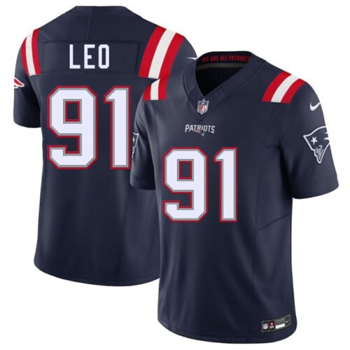 Navy New England Patriots #91 Titus Leo 2025 F.U.S.E. Vapor Limited Stitched Football Jersey - NEP13
