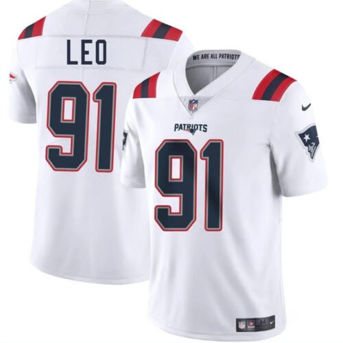 White New England Patriots #91 Titus Leo 2025 Vapor Limited Stitched Football Jersey - NEP93
