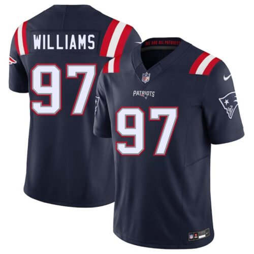 Navy New England Patriots #97 Milton Williams 2025 F.U.S.E. Vapor Limited Stitched Football Jersey - NEP53