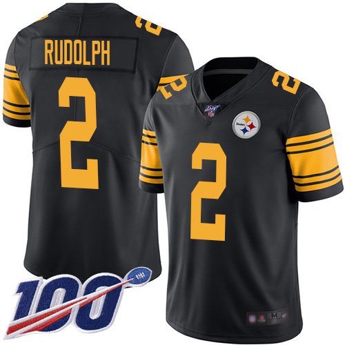 Nike Steelers #2 Mason Rudolph Black Stitched NFL Limited Rush 100th Season Jersey - PSJ10