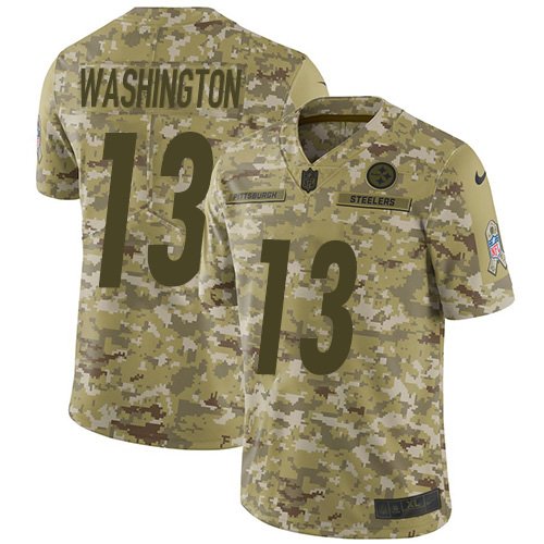 Nike Steelers #13 James Washington Camo Stitched NFL Limited 2018 Salute To Service Jersey - PSJ757