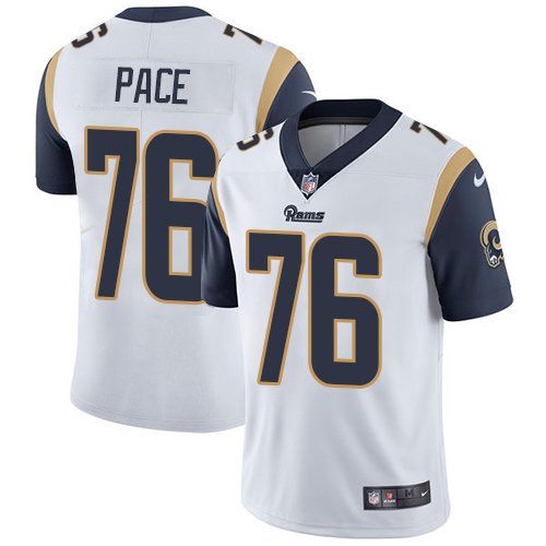 Nike Rams #76 Orlando Pace White Stitched NFL Vapor Untouchable Limited Jersey - LAR478