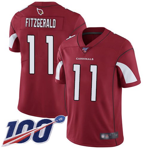 Nike Cardinals #11 Larry Fitzgerald Red Team Color Stitched NFL 100th Season Vapor Limited Jersey - ACJ214