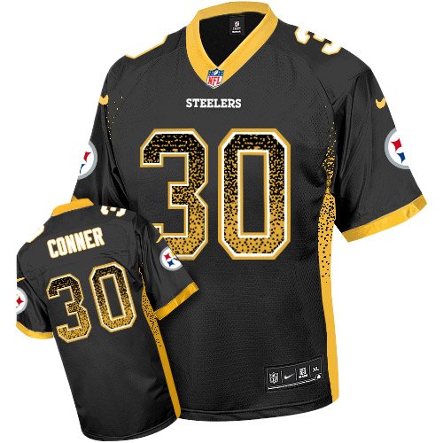 Nike Steelers #30 James Conner Black Team Color Stitched NFL Elite Drift Fashion Jersey - PSJ497
