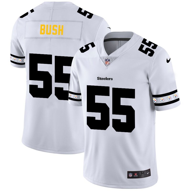 Pittsburgh Steelers #55 Devin Bush Nike White Team Logo Vapor Limited NFL Jersey - PSJ836