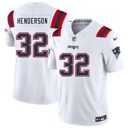 White New England Patriots #32 TreVeyon Henderson 2025 F.U.S.E. Vapor Limited Stitched Football Jersey - NEP23