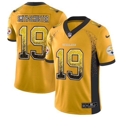 Nike Steelers #19 JuJu Smith-Schuster Gold Stitched NFL Limited Rush Drift Fashion Jersey - PSJ241