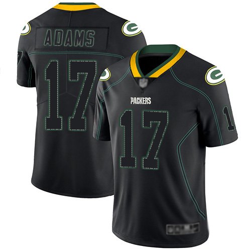 Nike Packers #17 Davante Adams Lights Out Black Stitched NFL Limited Rush Jersey - GBJ526