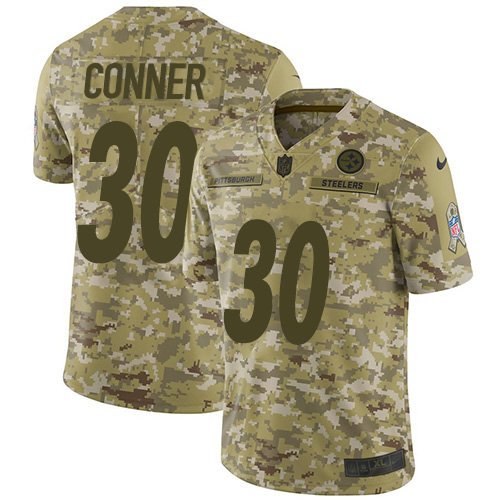 Nike Steelers #30 James Conner Camo Stitched NFL Limited 2018 Salute To Service Jersey - PSJ380