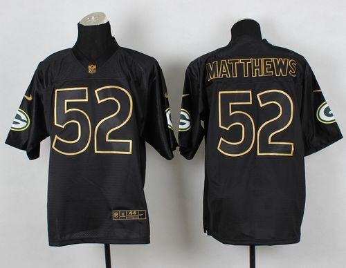 Nike Packers #52 Clay Matthews Black Gold No. Fashion Stitched NFL Elite Jersey - GBJ193