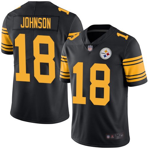 Nike Steelers #18 Diontae Johnson Black Stitched NFL Limited Rush Jersey - PSJ457