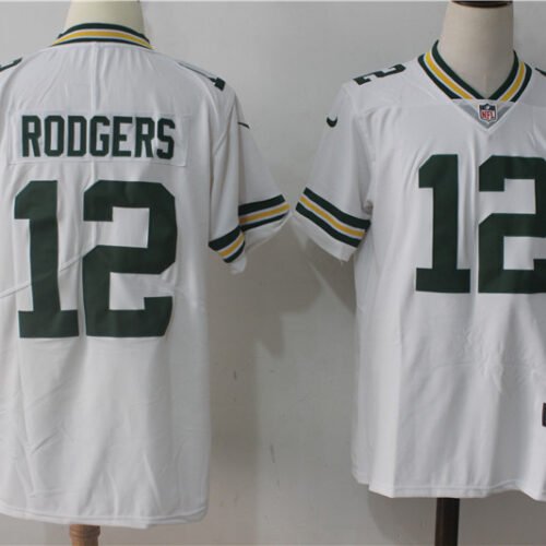 Green Bay Packers #12 Aaron Rodgers White Stitched NFL Vapor Untouchable Limited Jersey - GBJ551