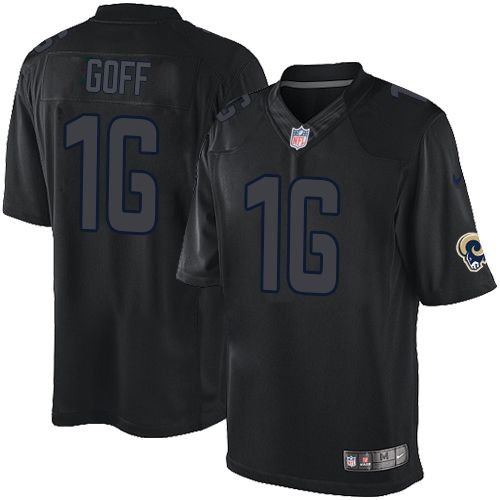 Nike Rams #16 Jared Goff Black Stitched NFL Impact Limited Jersey - LAR580