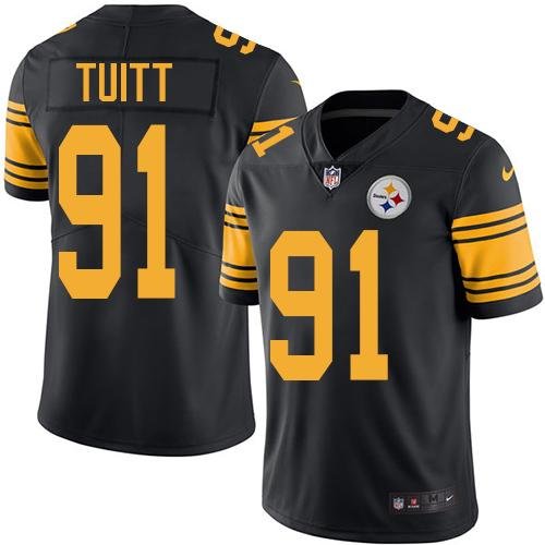 Nike Steelers #91 Stephon Tuitt Black Stitched NFL Limited Rush Jersey - PSJ189