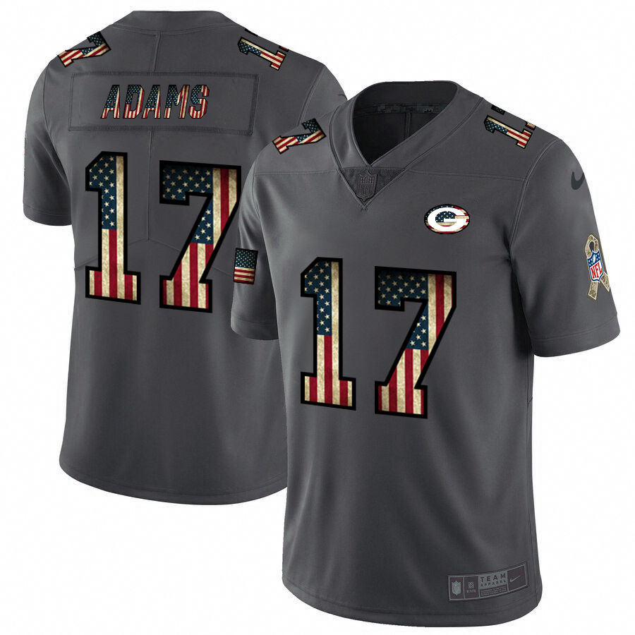Green Bay Packers #17 Davante Adams Nike 2018 Salute to Service Retro USA Flag Limited NFL Jersey - GBJ368