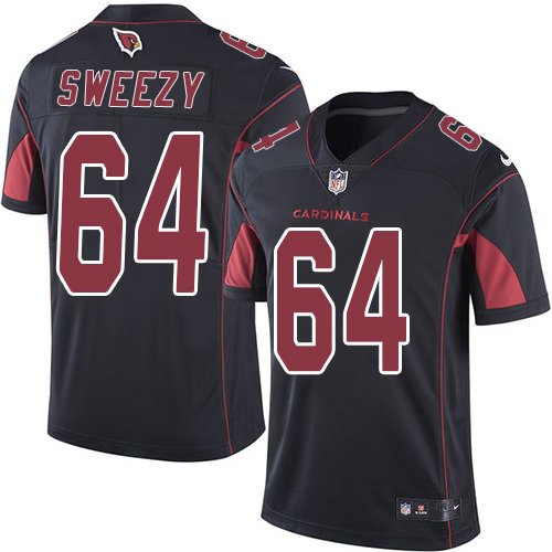 Nike Cardinals #64 J.R. Sweezy Black Stitched NFL Limited Rush Jersey - ACJ152