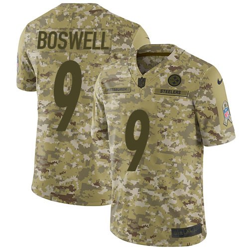 Nike Steelers #9 Chris Boswell Camo Stitched NFL Limited 2018 Salute To Service Jersey - PSJ467