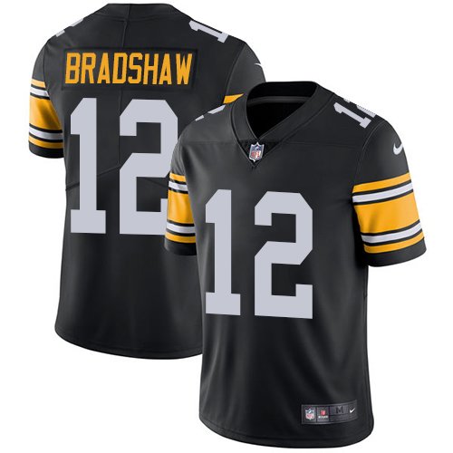 Nike Steelers #12 Terry Bradshaw Black Alternate Stitched NFL Vapor Untouchable Limited Jersey - PSJ217