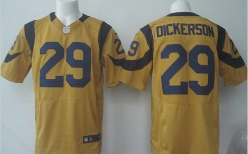 Nike Rams #29 Eric Dickerson Gold Stitched NFL Elite Rush Jersey - LAR590