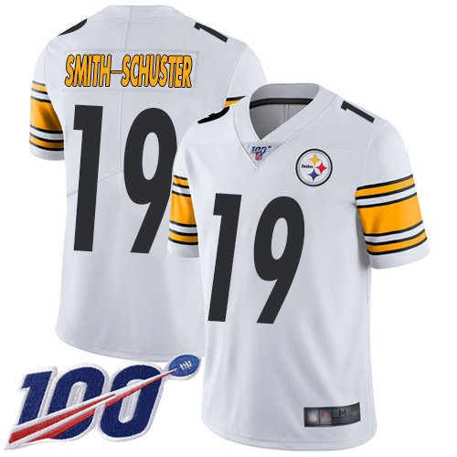 Nike Steelers #19 JuJu Smith-Schuster White Stitched NFL 100th Season Vapor Limited Jersey - PSJ624