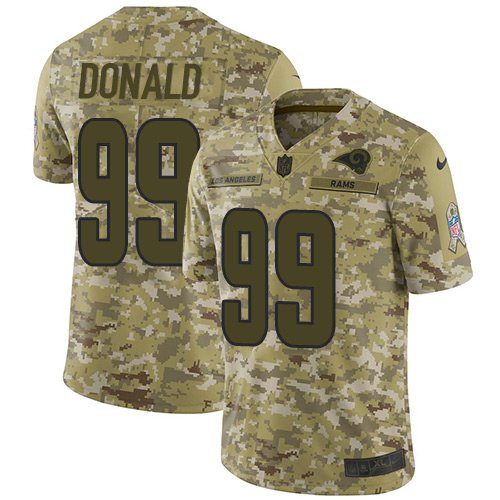 Nike Rams #99 Aaron Donald Camo Stitched NFL Limited 2018 Salute To Service Jersey - LAR452