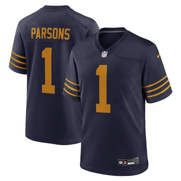 Navy Green Bay Packers #1 Micah Parsons The 1923 Classic Football Stitched Game Jersey - GBJ255