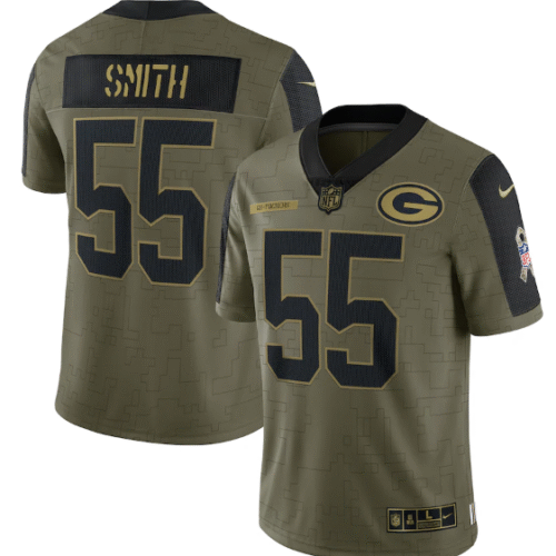 Olive Green Bay Packers #55 Za'Darius Smith 2021 Salute To Service Limited Stitched Jersey - GBJ42