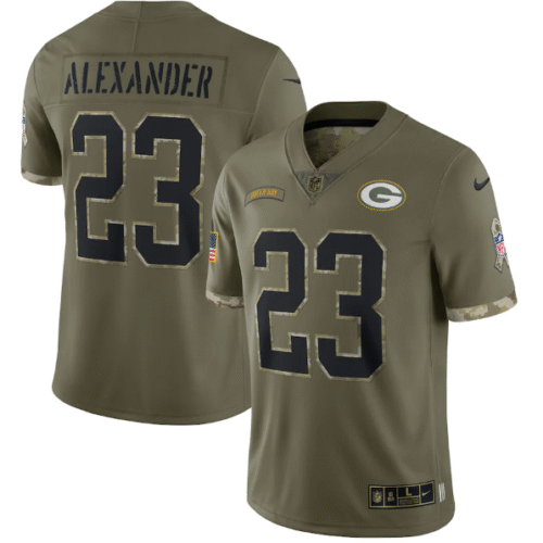 Green Bay Packers #23 Jaire Alexander Olive 2022 Salute To Service Limited Stitched Jersey - GBJ284