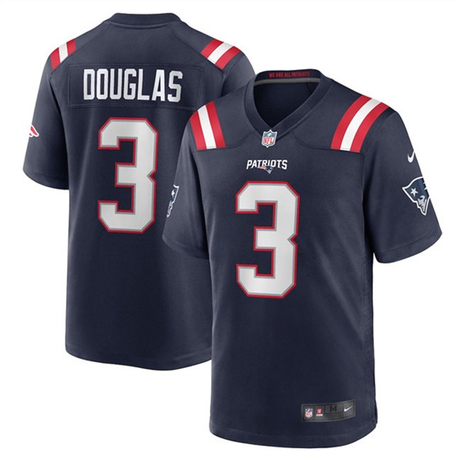 Navy New England Patriots #3 Demario Douglas 2025 Stitched Game Jersey - NEP55
