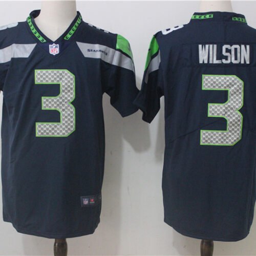 Seattle Seahawks #3 Russell Wilson Steel Blue Team Color Stitched NFL Vapor Untouchable Limited Jersey