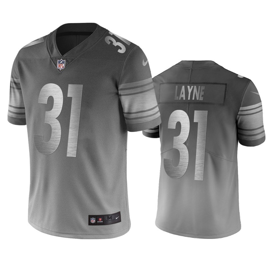 Pittsburgh Steelers #31 Justin Layne Silver Gray Vapor Limited City Edition NFL Jersey - PSJ691