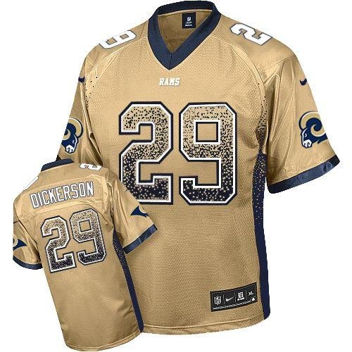 Nike Rams #29 Eric Dickerson Gold Stitched NFL Elite Drift Fashion Jersey - LAR364