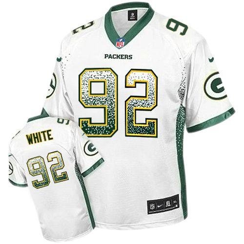 Nike Packers #92 Reggie White White Stitched NFL Elite Drift Fashion Jersey - GBJ333