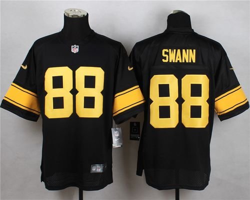 Nike Steelers #88 Lynn Swann Black(Gold No.) Stitched NFL Elite Jersey - PSJ795