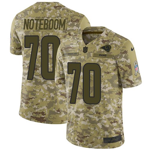Nike Rams #70 Joseph Noteboom Camo Stitched NFL Limited 2018 Salute To Service Jersey - LAR102