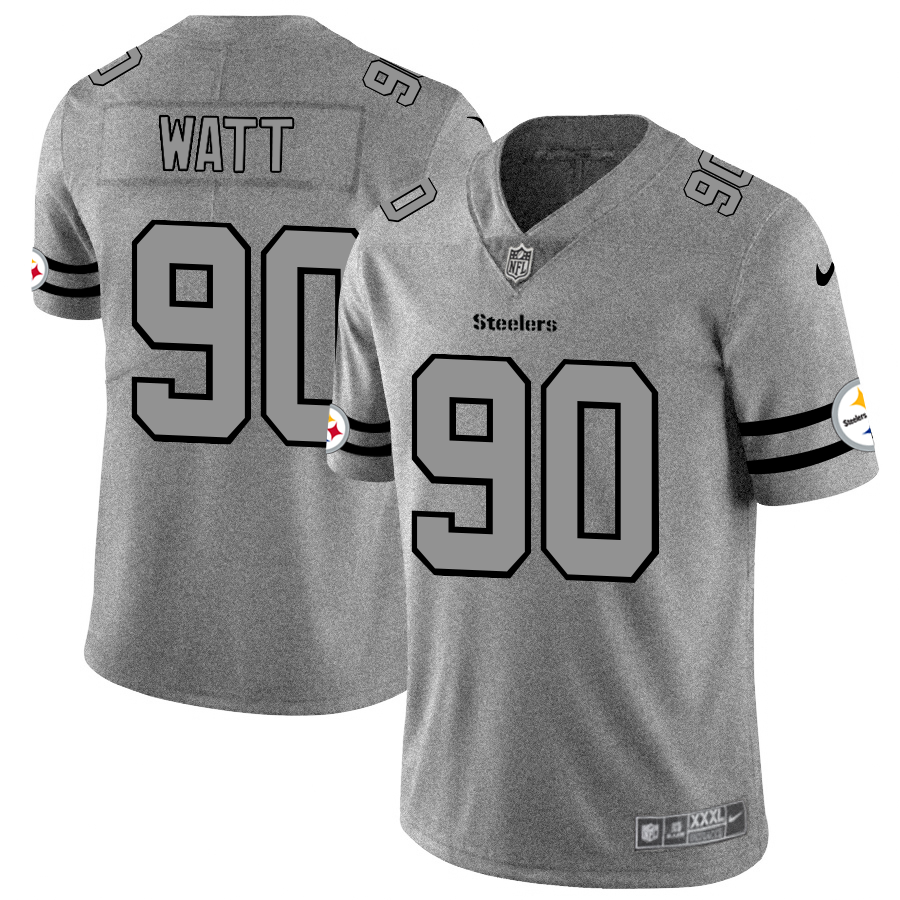 Pittsburgh Steelers #90 T.J. Watt Nike Gray Gridiron II Vapor Untouchable Limited NFL Jersey - PSJ603