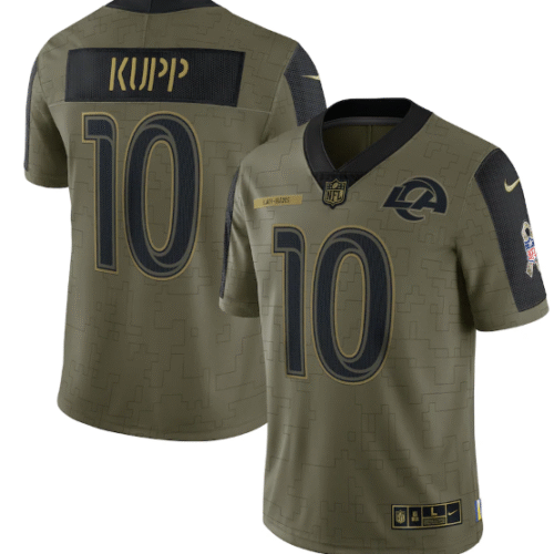 Olive Los Angeles Rams #10 Cooper Kupp 2021 Salute To Service Limited Stitched Jersey - LAR35