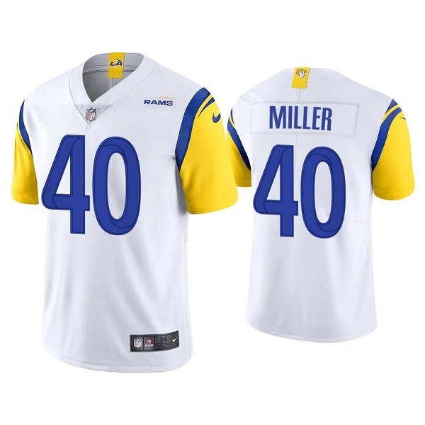 White Los Angeles Rams #40 Von Miller 2021 Vapor Untouchable Limited Stitched Football Jersey - LAR17