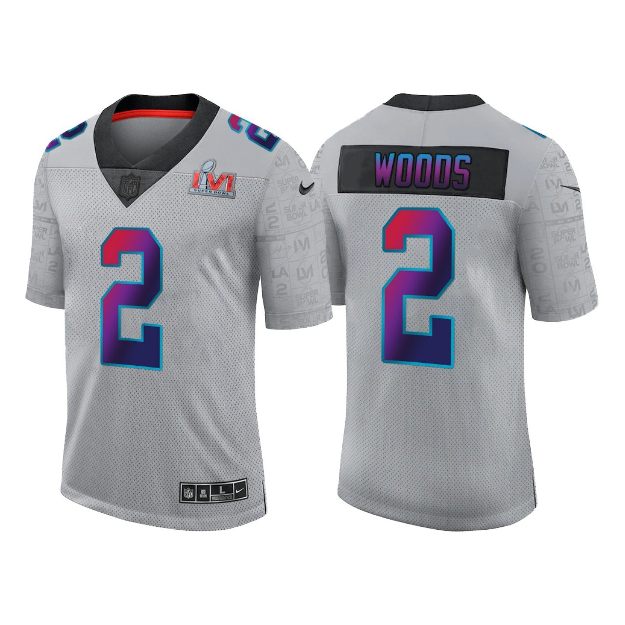 Grey Los Angeles Rams #2 Robert Woods 2022 Super Bowl LVI Limited Stitched Jersey - LAR301
