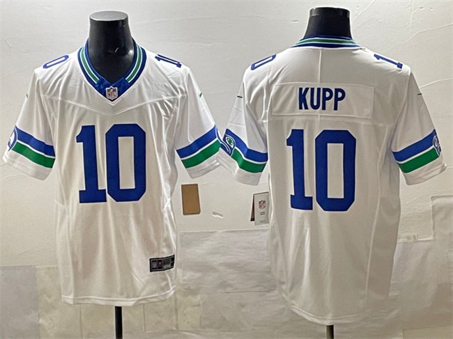 White Seattle Seahawks #10 Cooper Kupp F.U.S.E Throwback Vapor Limited Stitched Football Jersey